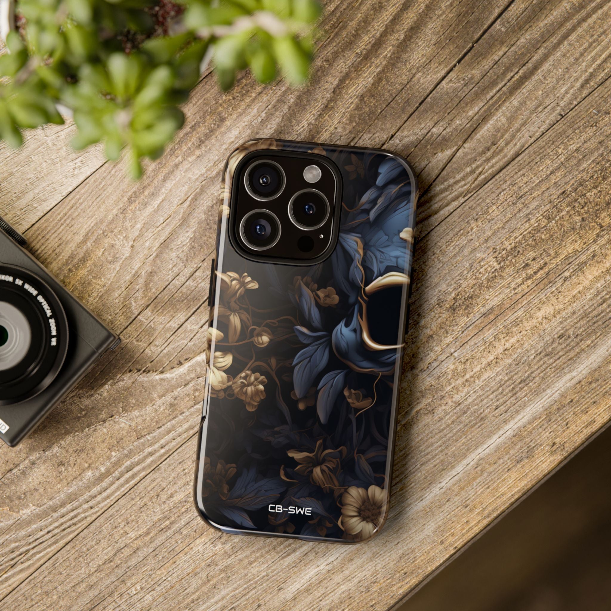 Gothic Floral Skull - iPhone Case