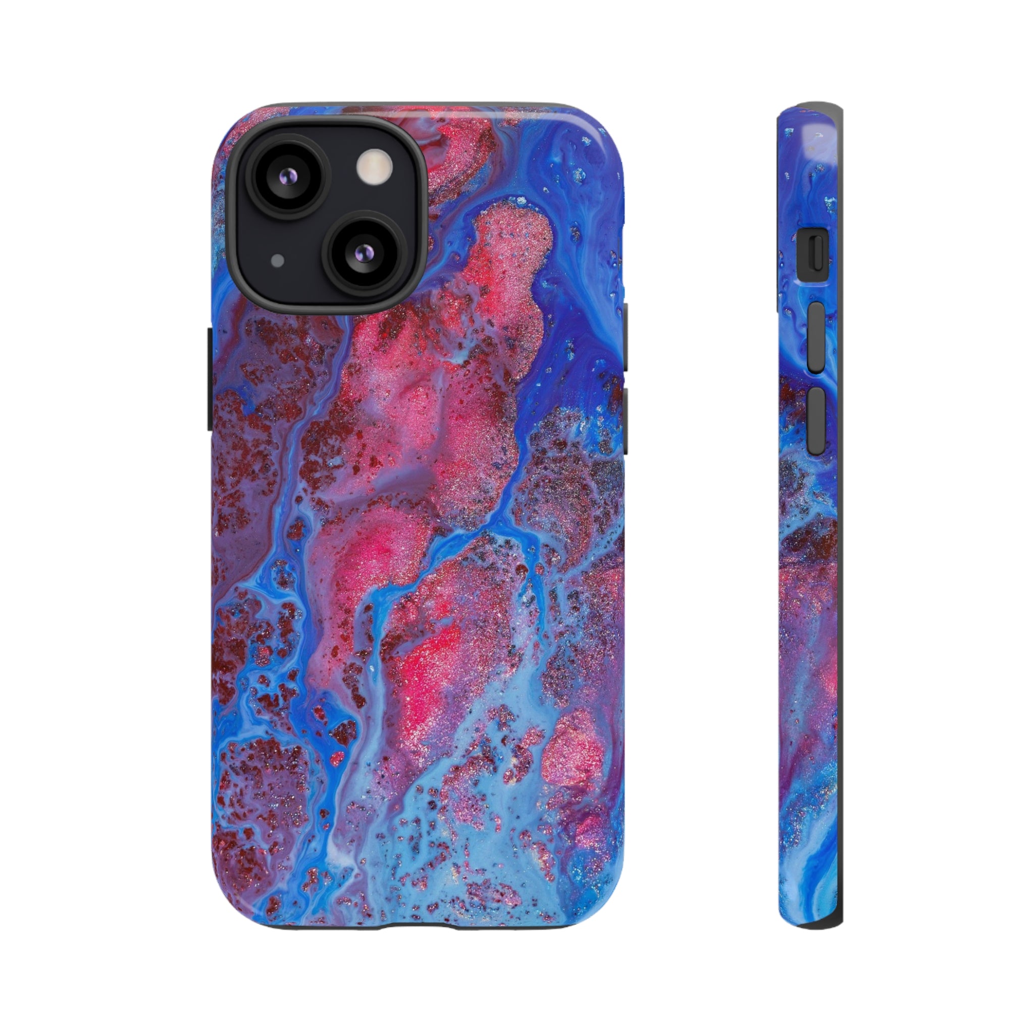 Red Mountain Ink Art iPhone Case (Protective) iPhone 13 Mini Glossy Phone Case