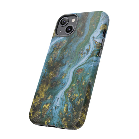 Ocean Blue Ink Art iPhone Case (Protective) Phone Case