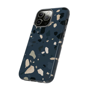 Dark Blue Terrazzo - Protective Phone Case