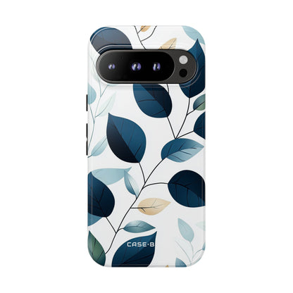 Navy Leaf Veins Google Pixel 9 Pro Case - Tough