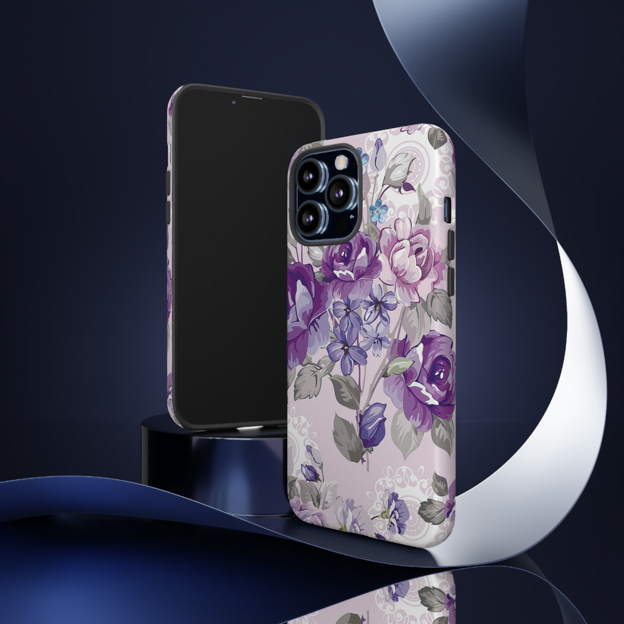 Beautiful vintage purple flower iPhone case - Protective Phone Case