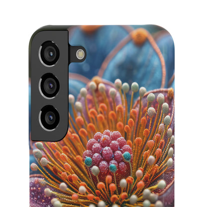 Blue-Orange Floral Swirl - Slim Samsung S22 Phone Case