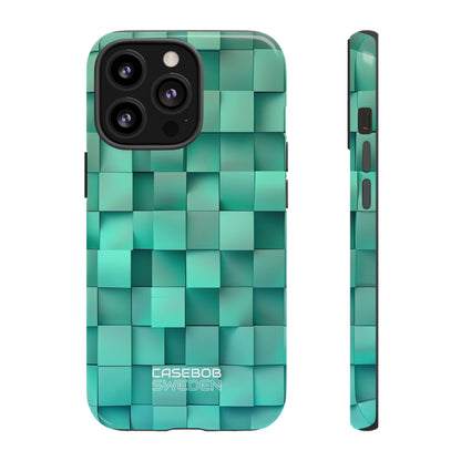 Folded Blue Squares iPhone 13 - Tough