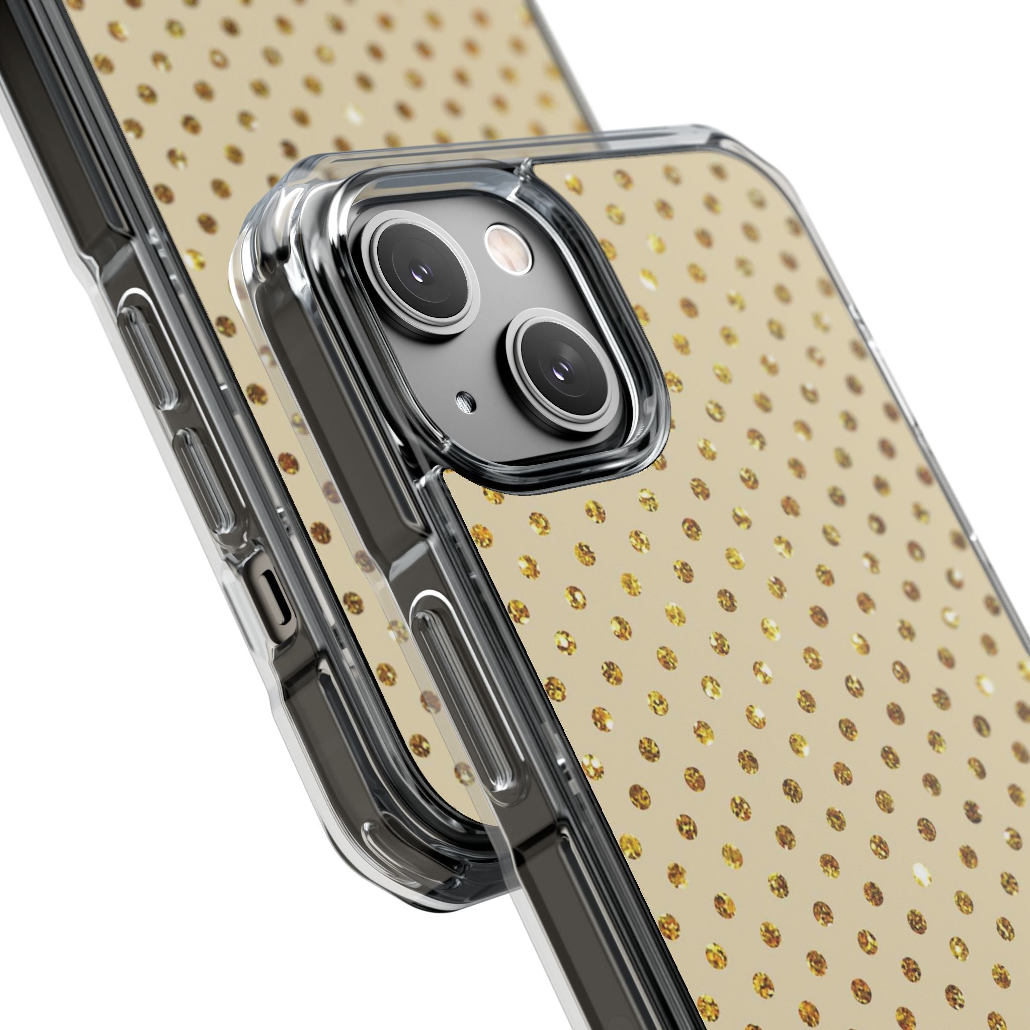 Gold Sparkle Grid iPhone 14 Case - Impact