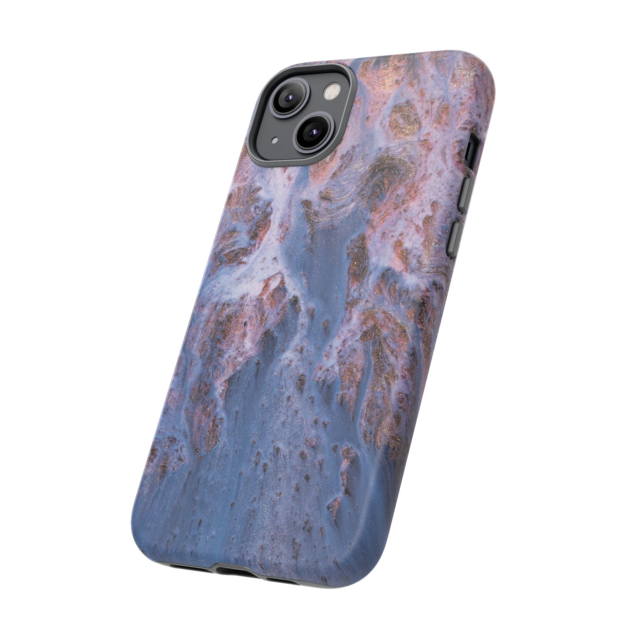 Blue Ice Ink Art iPhone Case (Protective) Phone Case