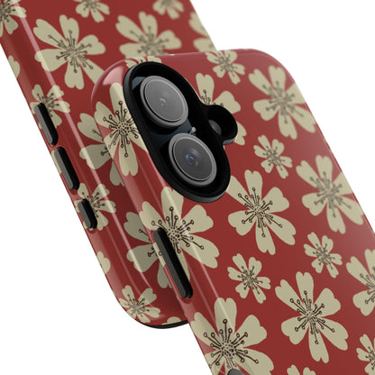 Retro Red Florals - iPhone Case