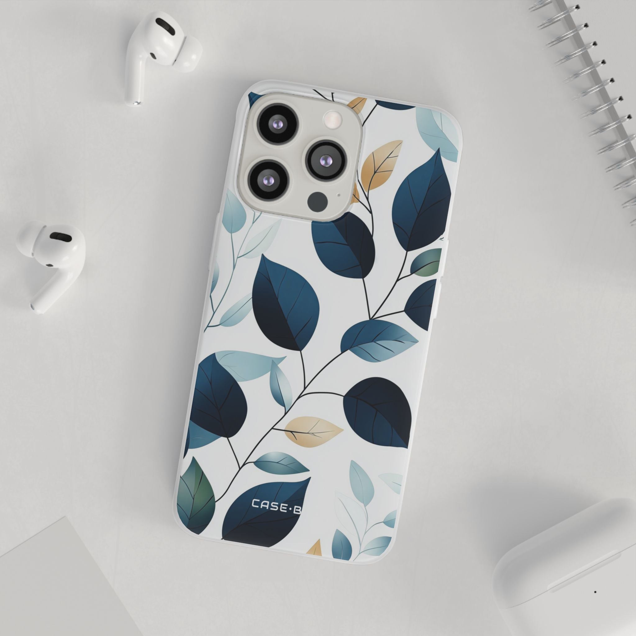 Navy Leaf Veins iPhone 13 Pro - Soft