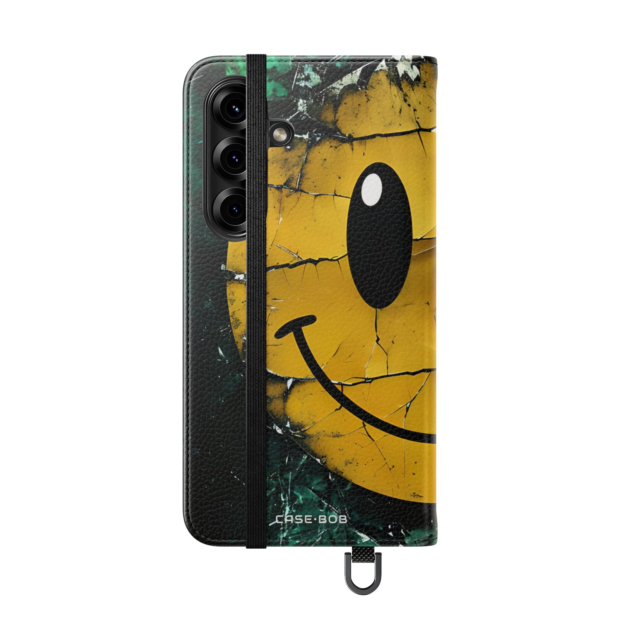 Cracked Smiley - Samsung S25 Case - Lompakkokotelo