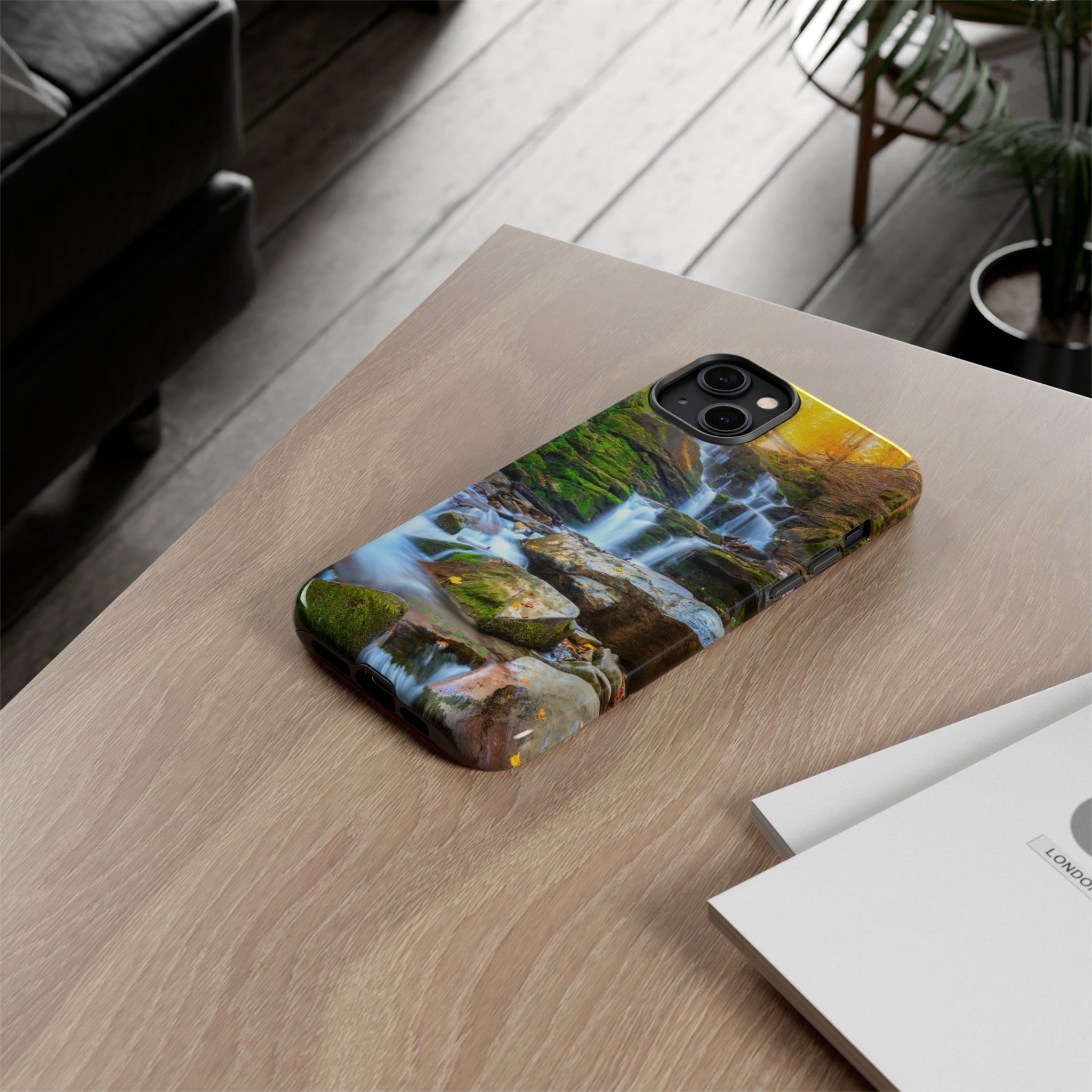 Autumn Mountain Waterfall - Protective Phone Case