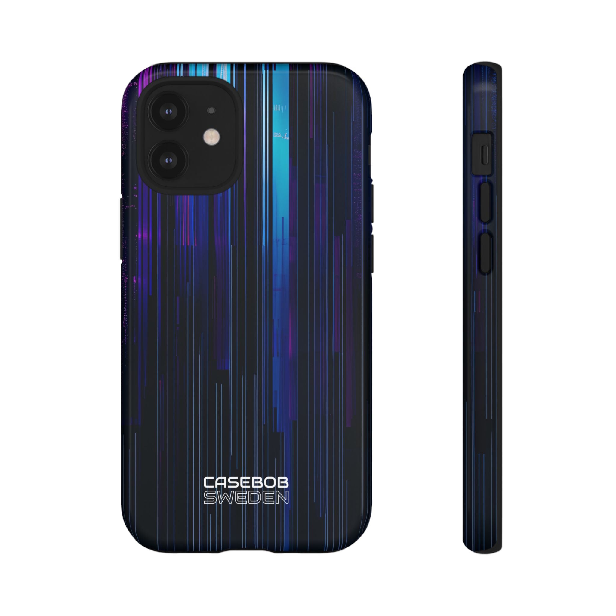 Neon Glitch Stripes iPhone 12 - Tough