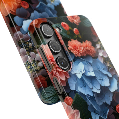 Blue Floral Bliss - Slim Samsung S23 Phone Case