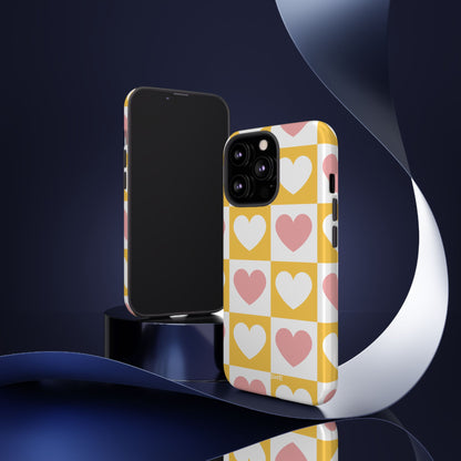 Heart Grid Harmony - iPhone Case