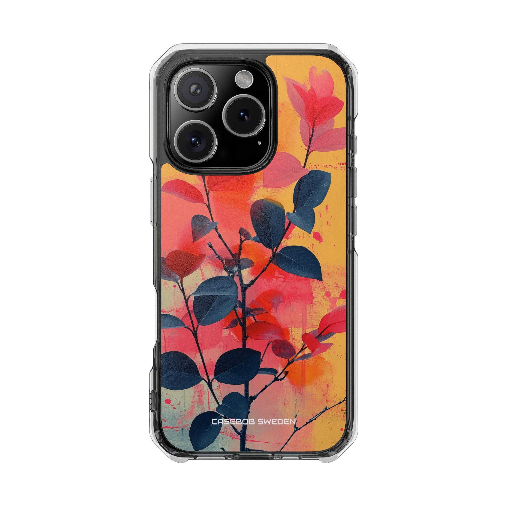 Yellow Botanical Splash - Clear Impact iPhone 16 Phone Case