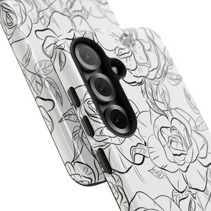 Intricate Rose Sketches - Samsung Case