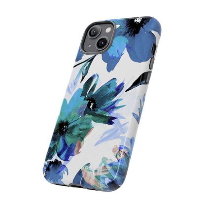 Blue Blossom Radiance iPhone 14 Plus Case - Tough