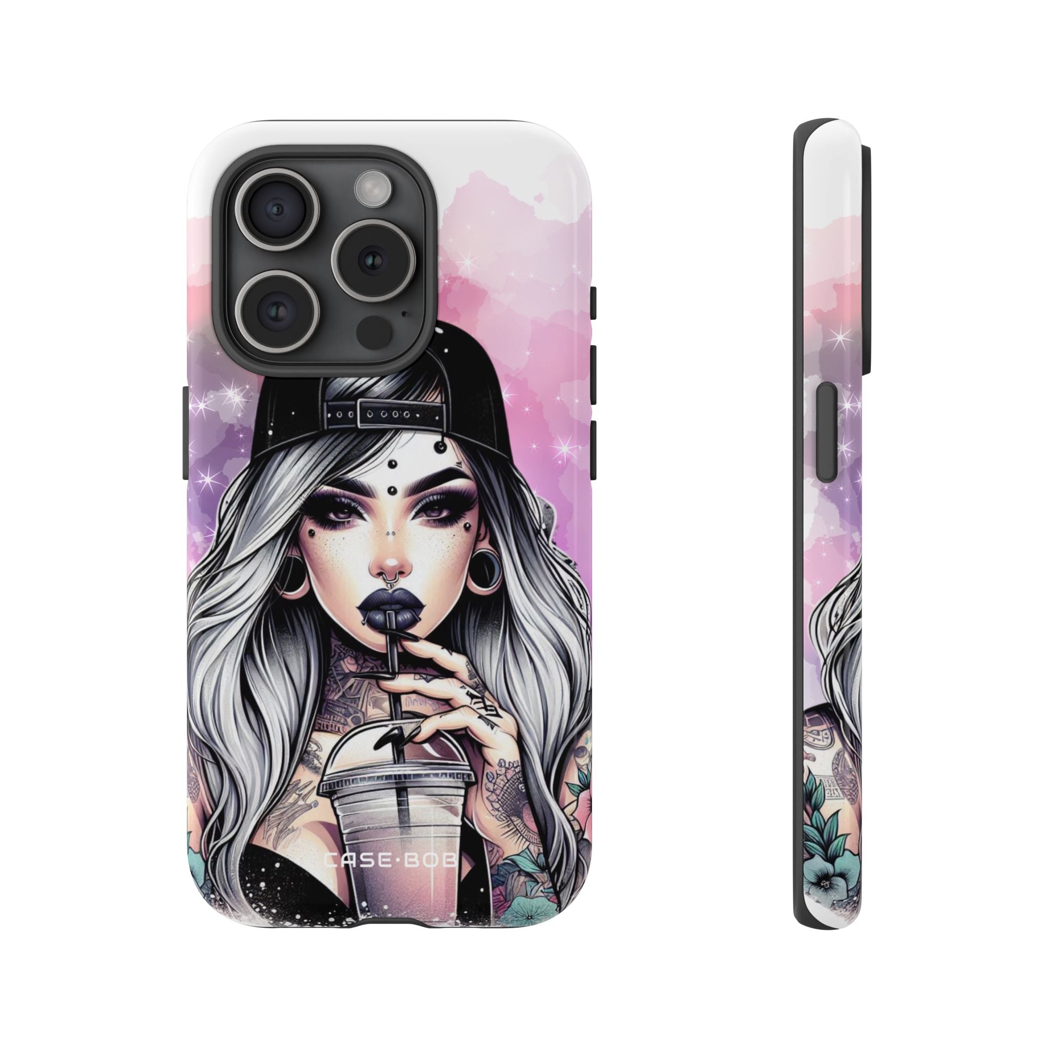 Silver Sip Nebula iPhone 15 Pro Case - Tough