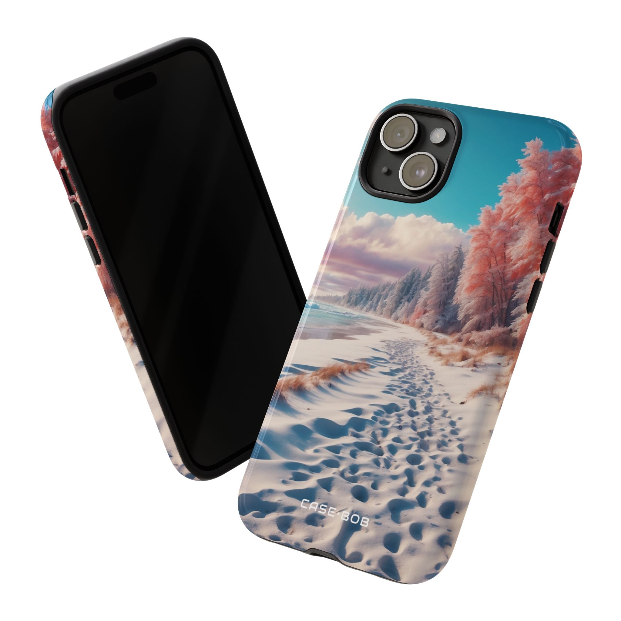Snowy Footprints iPhone 15 Plus Case - Tough