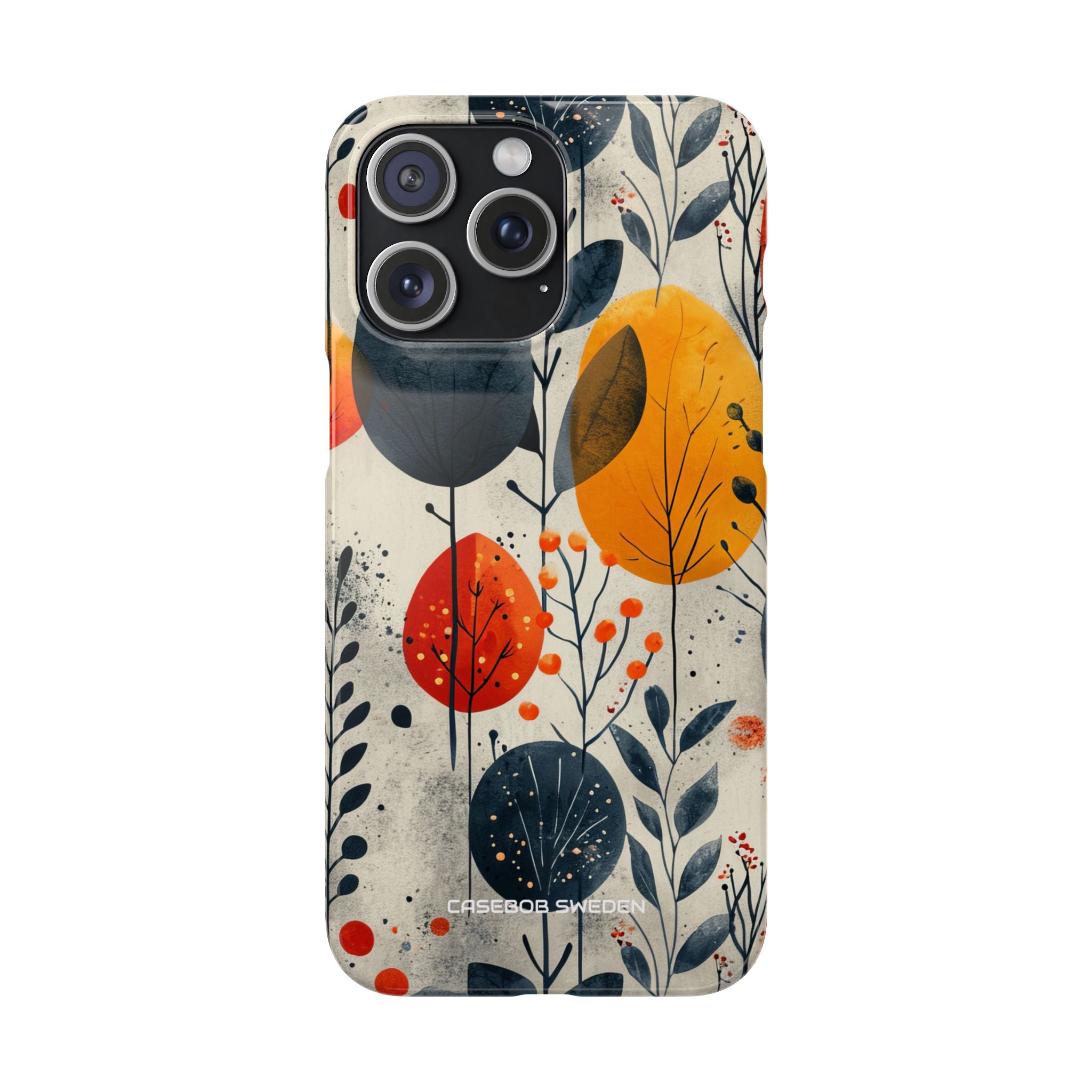 Modern Autumn Leaf Pattern - Slim iPhone 15 Phone Case