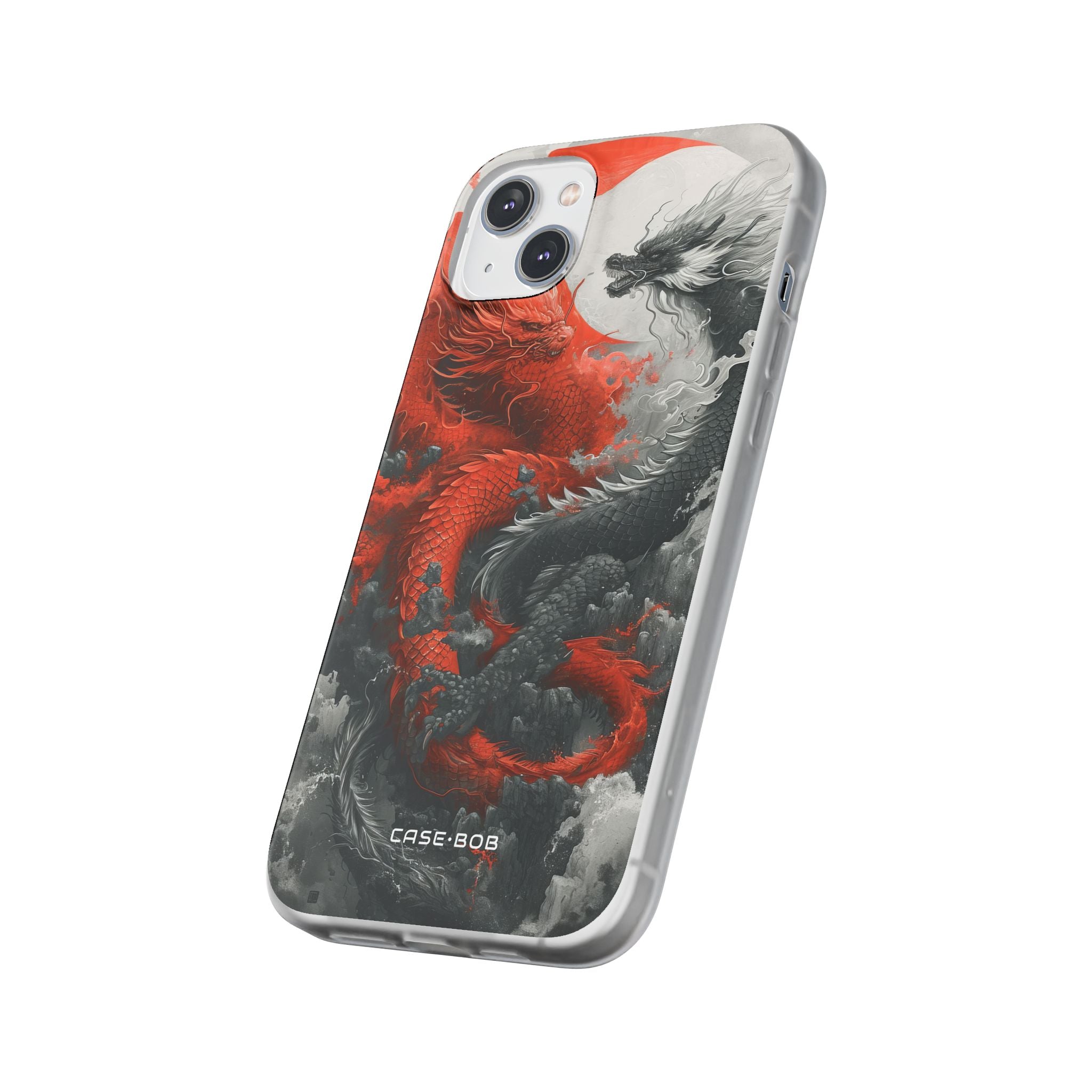 Twin Dragons Crimson iPhone 14 Plus Case - Soft