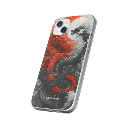 Twin Dragons Crimson iPhone 14 Plus Case - Soft