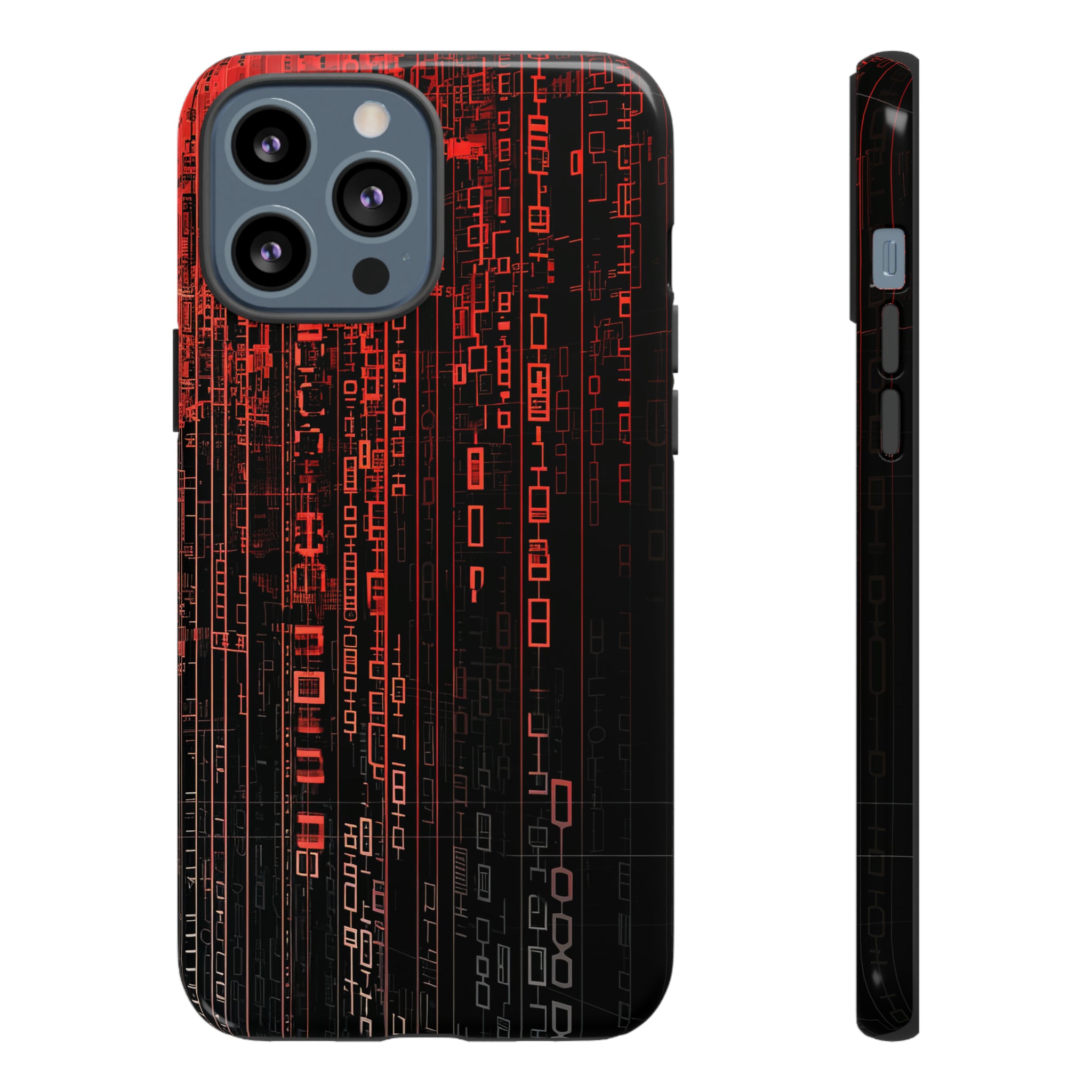 Digital Shield: Red Gradient - Protective Phone Case