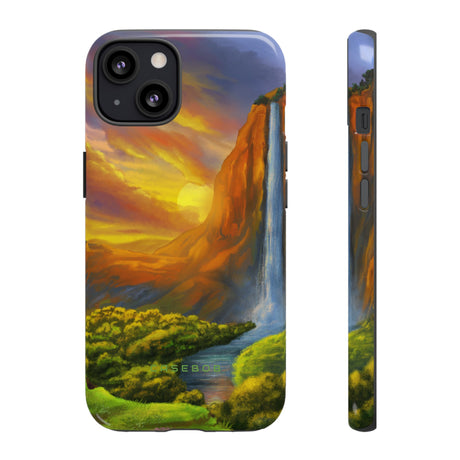 Fantasy Landscape with Waterfall - Protective Phone Case