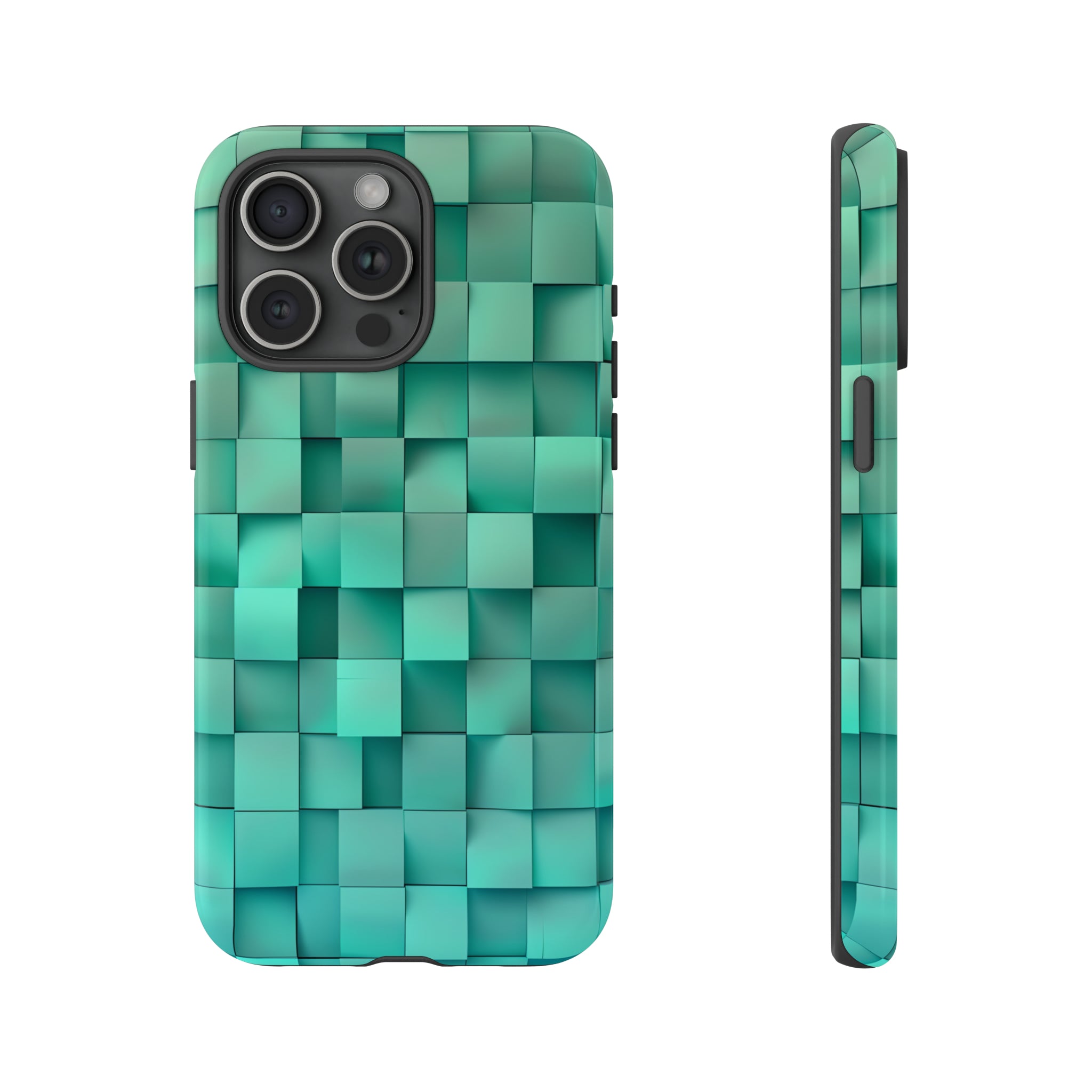 Teal Tranquility: Square Gradient - Protective Phone Case