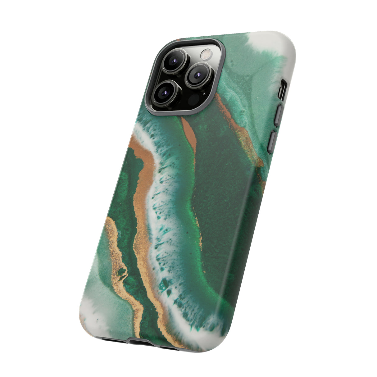 Green & Gold Epoxy - Protective Phone Case