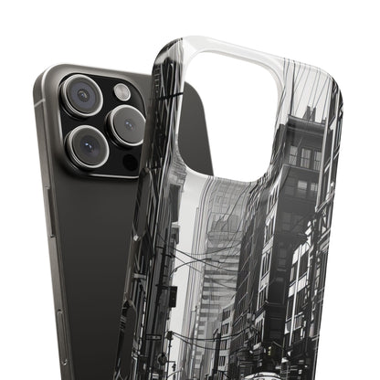 Urban Cityscape Line Perspective iPhone 16 - Slim Phone Case