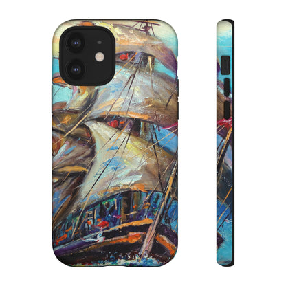 Oil painting - Sailboat - Protective Phone Case