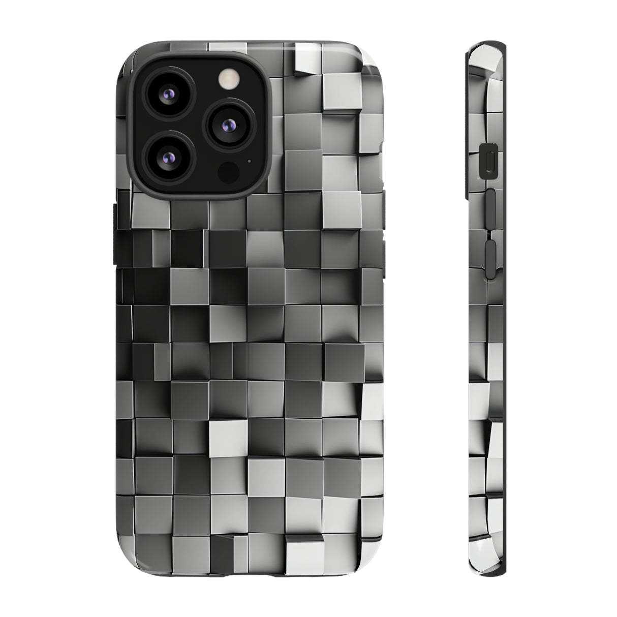 Monochrome Square Gradient - Protective Phone Case