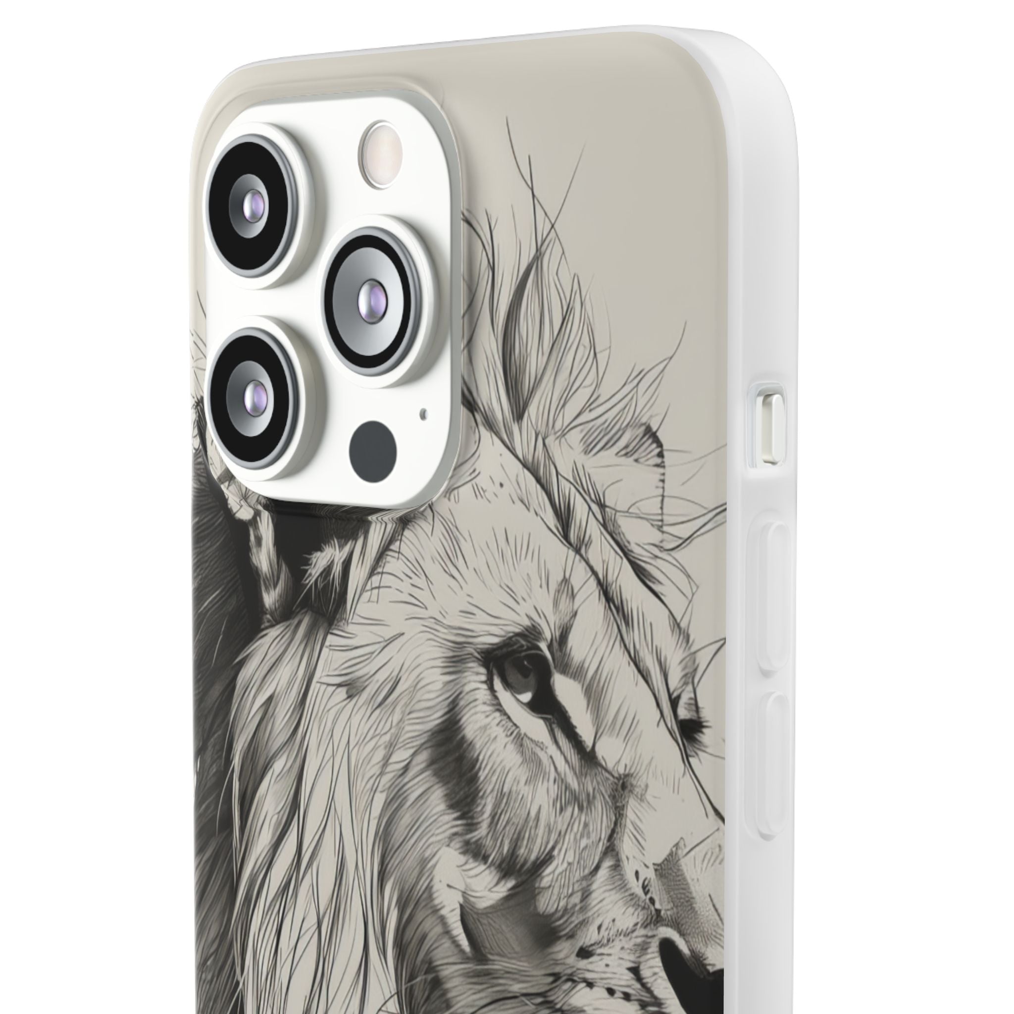 Majestic Linework Lion | Flexible Phone Case for iPhone