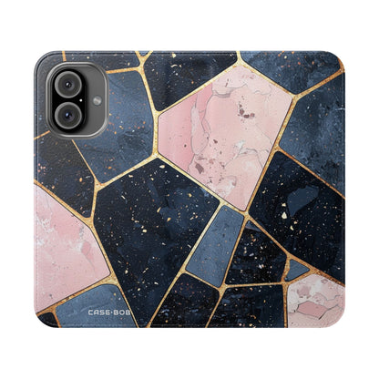 Golden Mosaic Navy - iPhone 16  Case - Wallet
