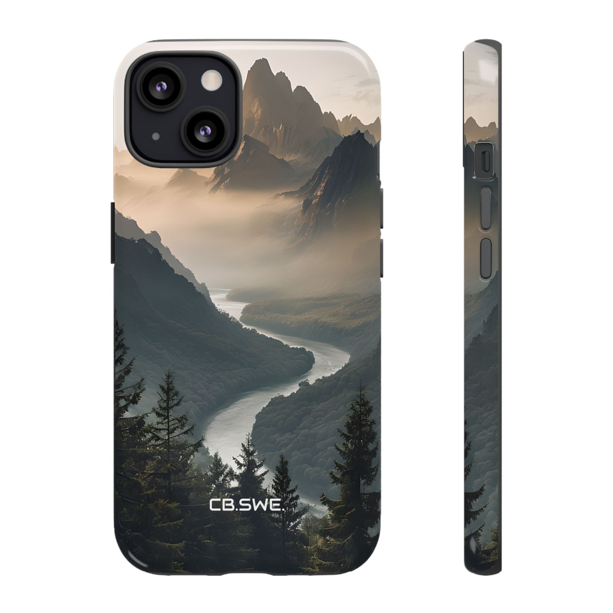 Tranquil Nature Landscape Misty River Mountains iPhone 13 - Tough
