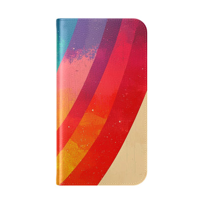 Curved Rainbow Breeze - iPhone 15 Pro Case - Wallet