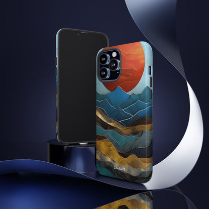Sunset Geometry Waves - iPhone Case