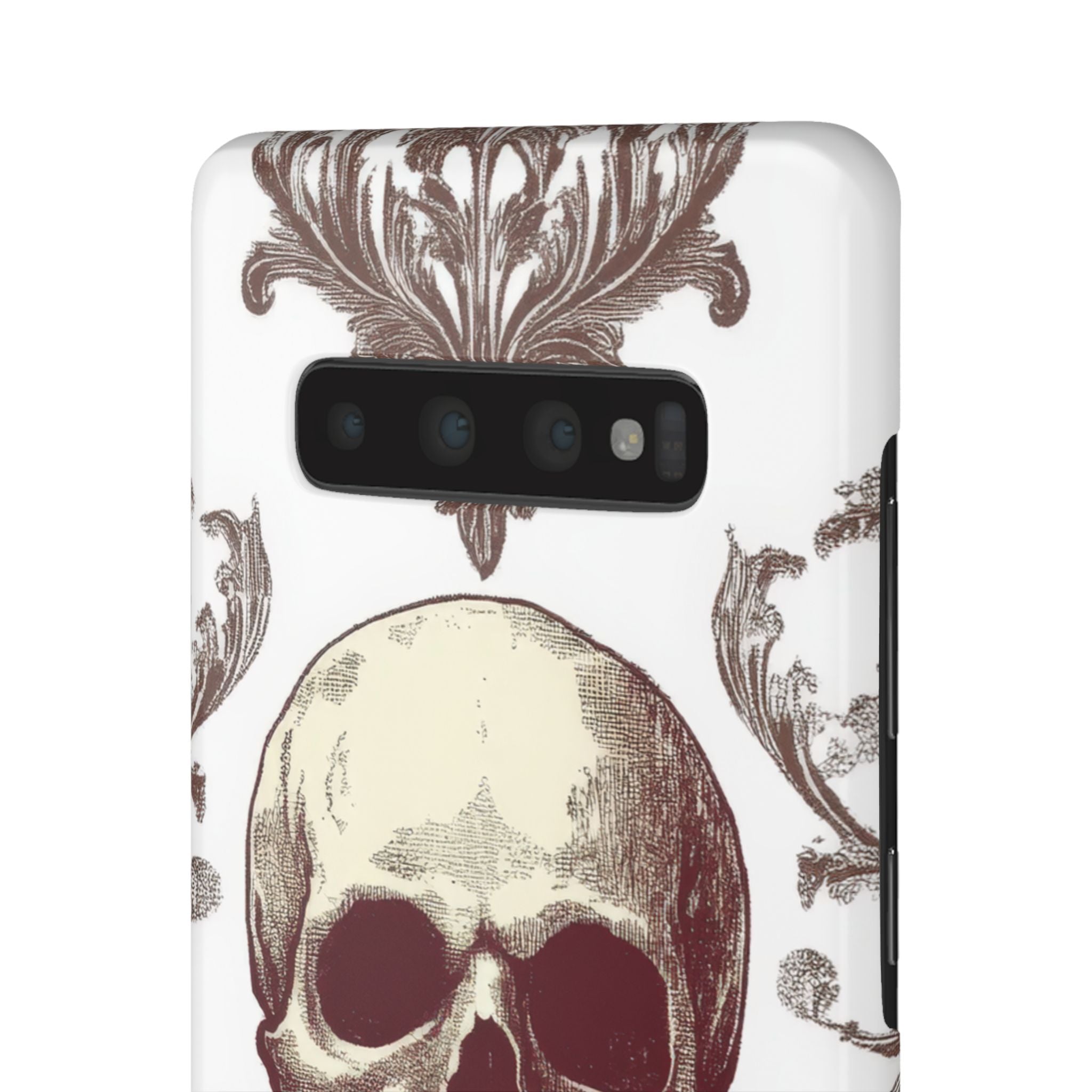 Gothic Skulls and Ornate Foliage Samsung S10 - Slim Phone Case