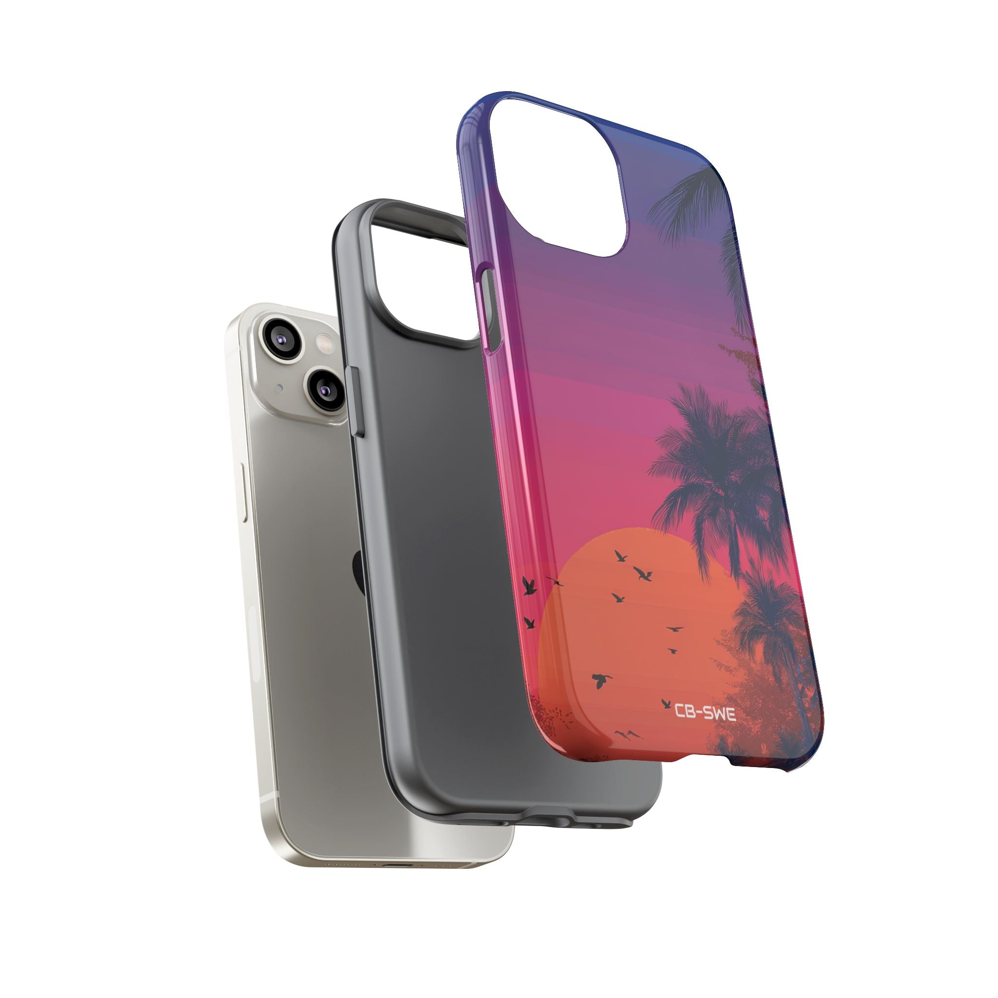 Tropical Sunset Silhouettes - iPhone Case