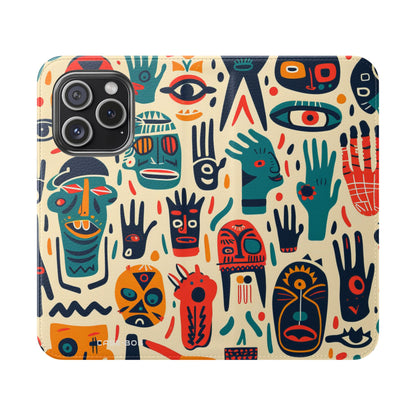 Tribal Faces - iPhone 15 Pro Case - Wallet