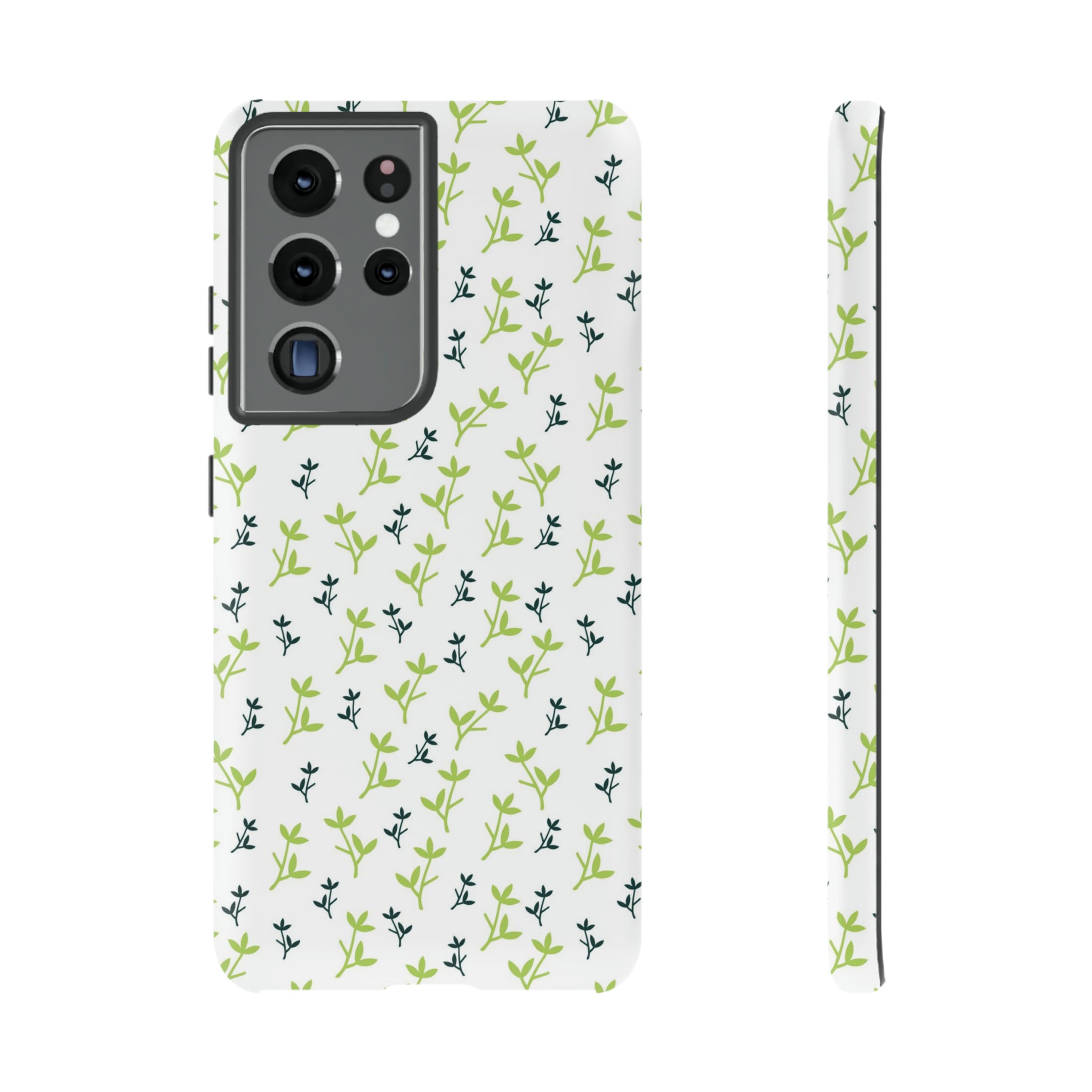 White Flower Pattern - Protective Phone Case