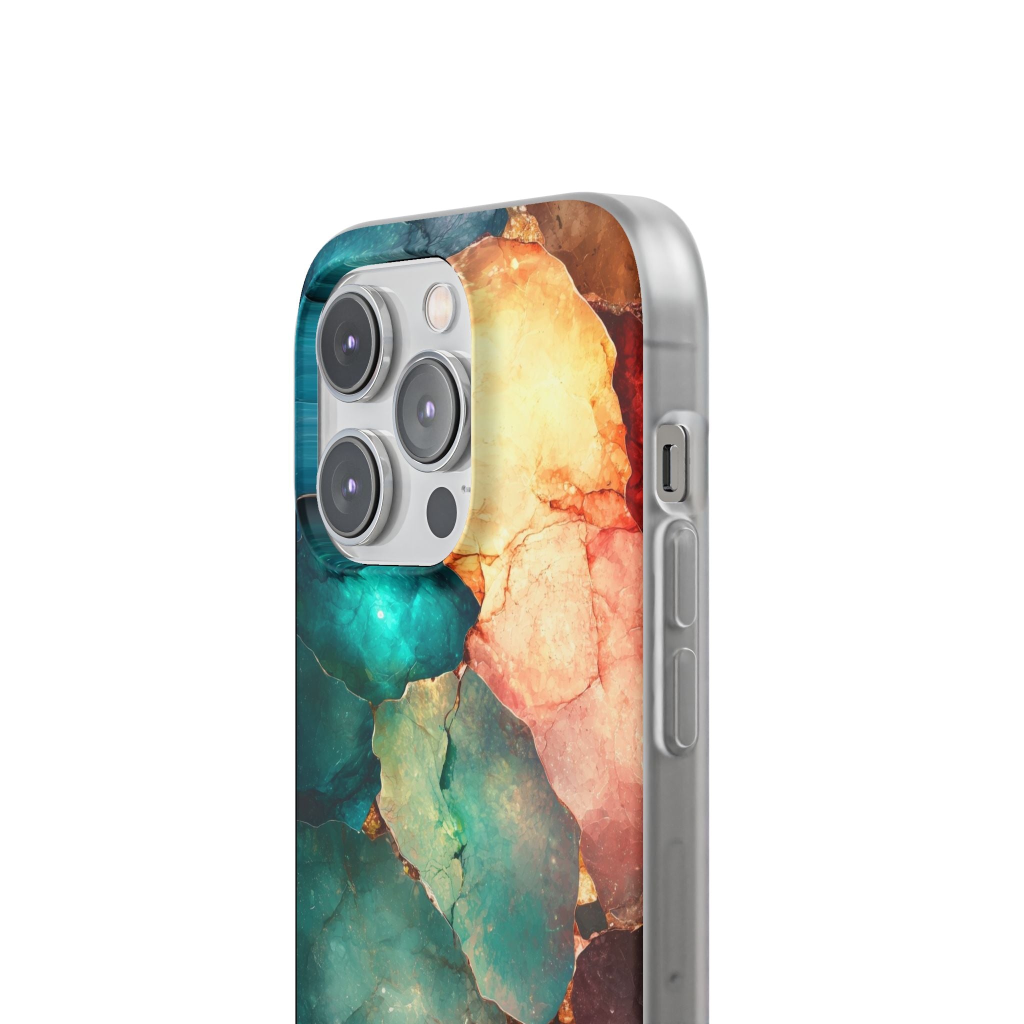 Teal Mosaic Veins iPhone 14 Pro Case - Soft