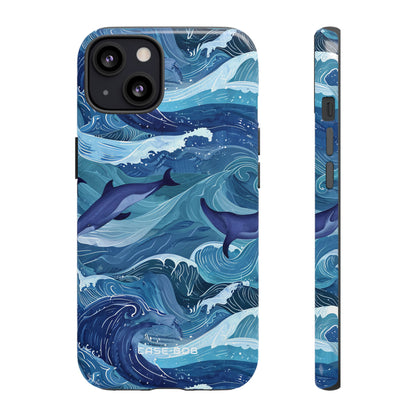 Dolphin Waves iPhone 13 Case - Tough