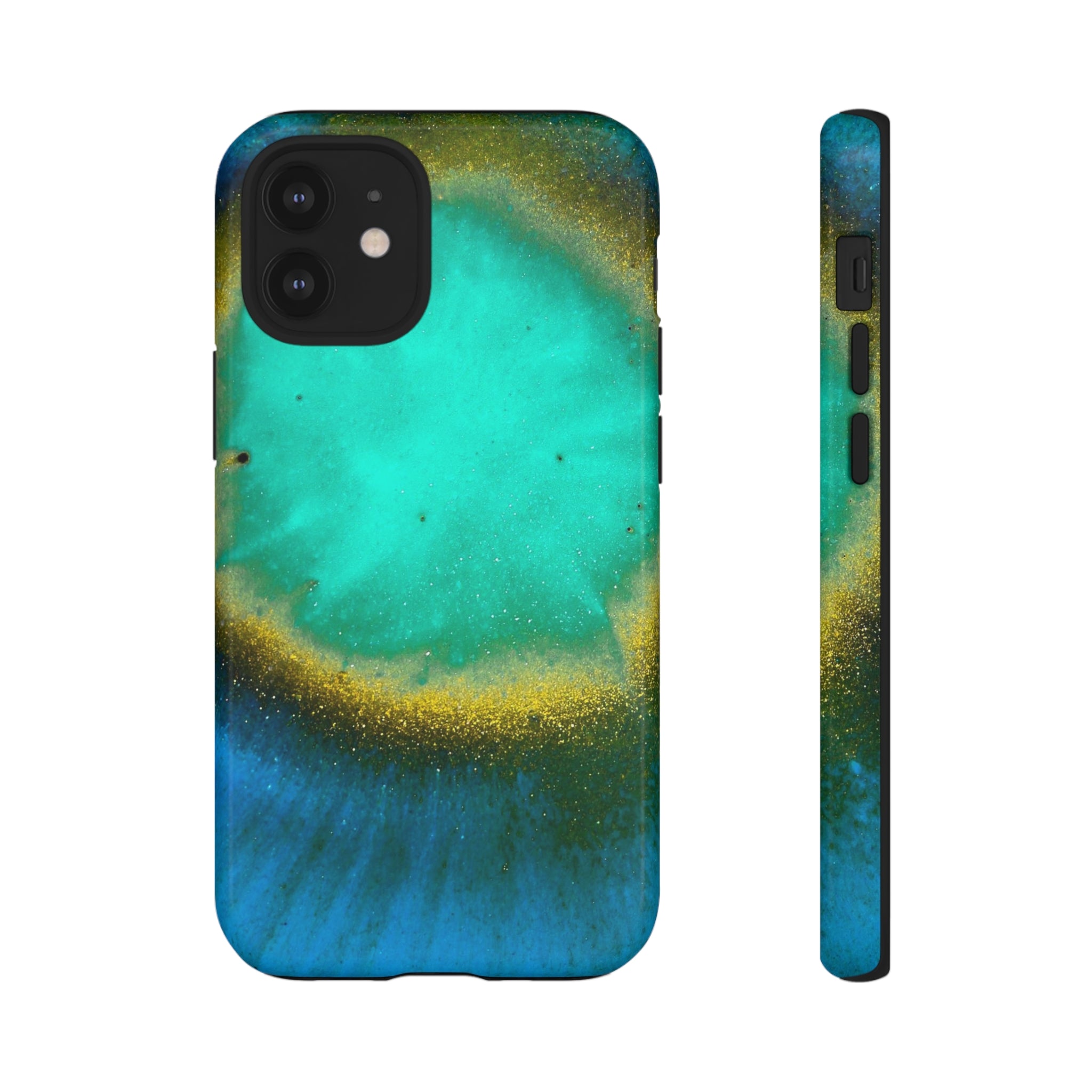 Green Yelly Ink Art iPhone Case (Protective) iPhone 12 Mini Glossy Phone Case