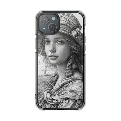 Serene Sketch Portrait - Phone Case for iPhone