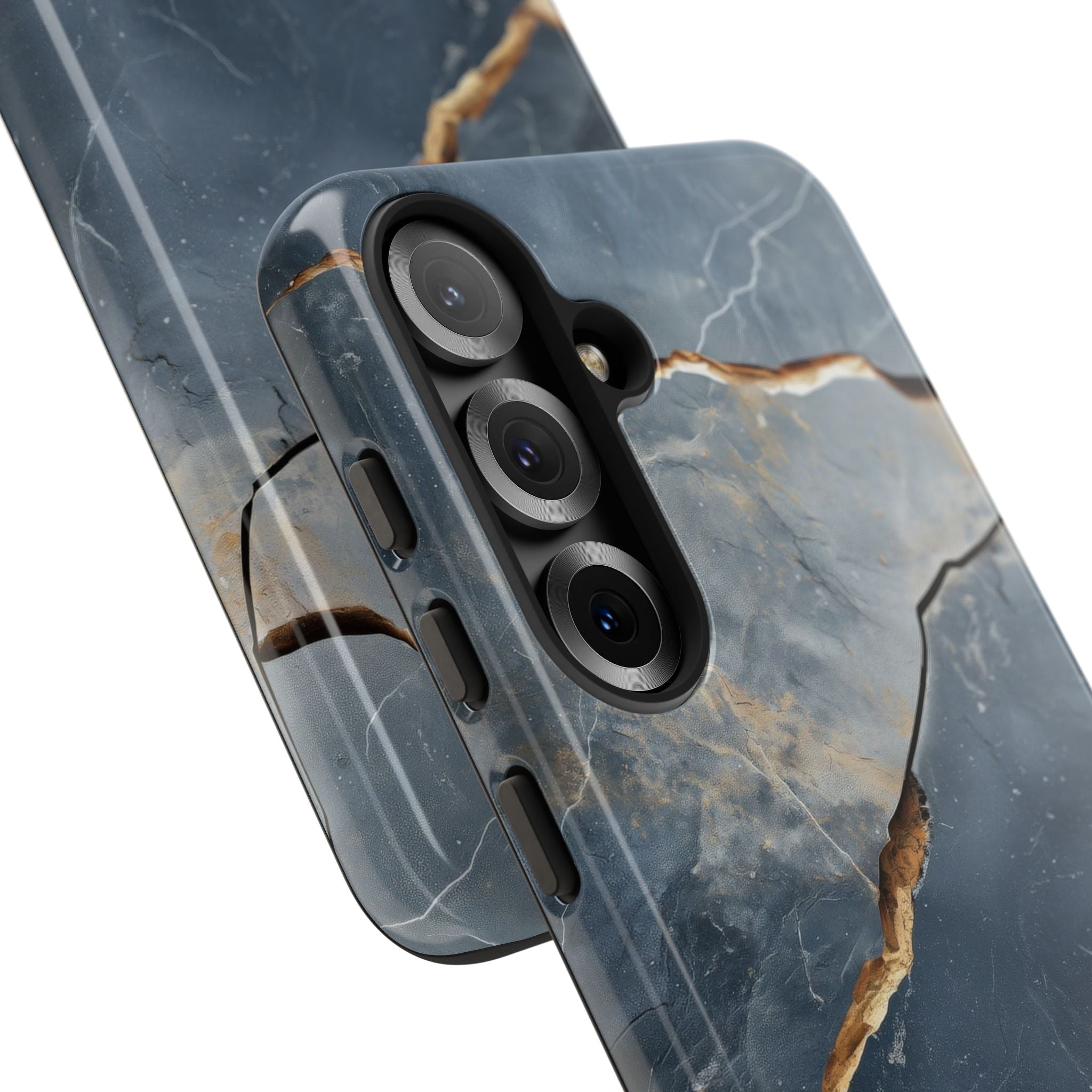 Jagged Vein Navy Samsung S25 Case - Tough