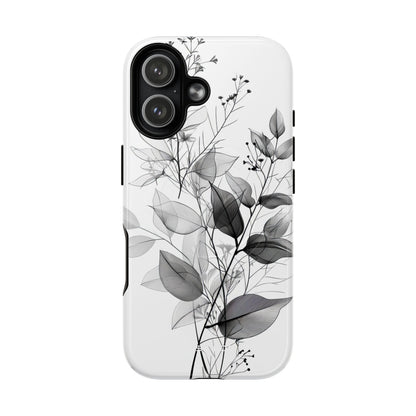 Veined Leaves Gray iPhone 17 Case - Tough+