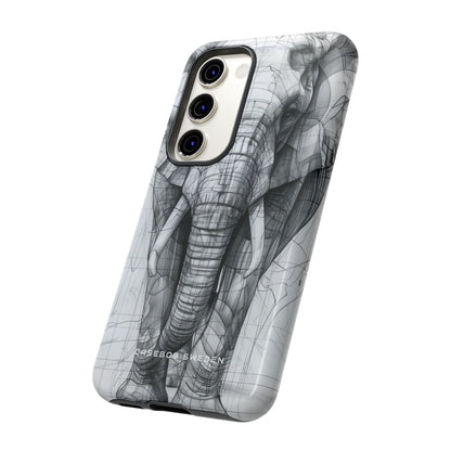 Elephant Line Geometry Samsung S23 - Tough Phone Case