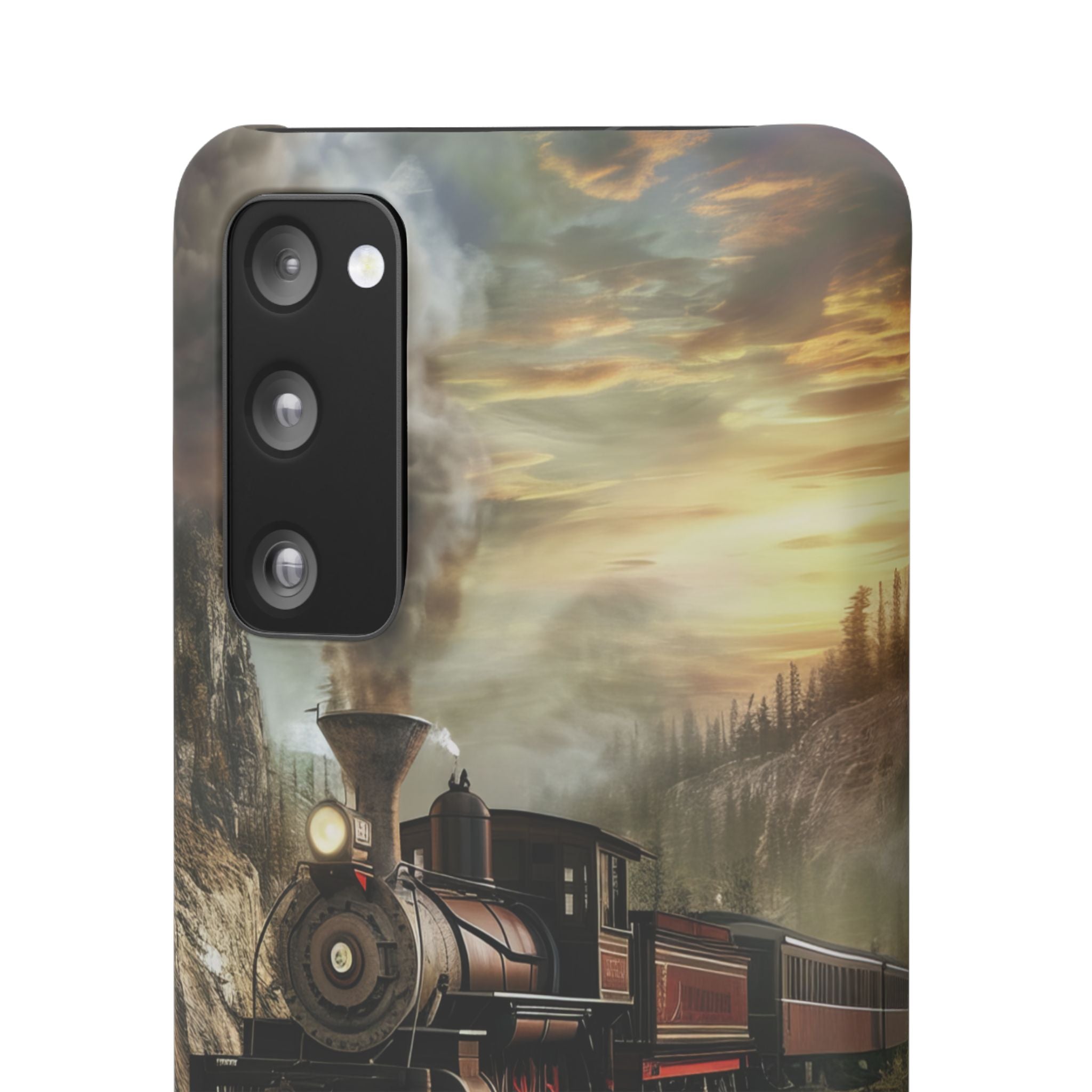 Vintage Steam Train Crossing Mountain Bridge Samsung S20 - Slim Phone Case