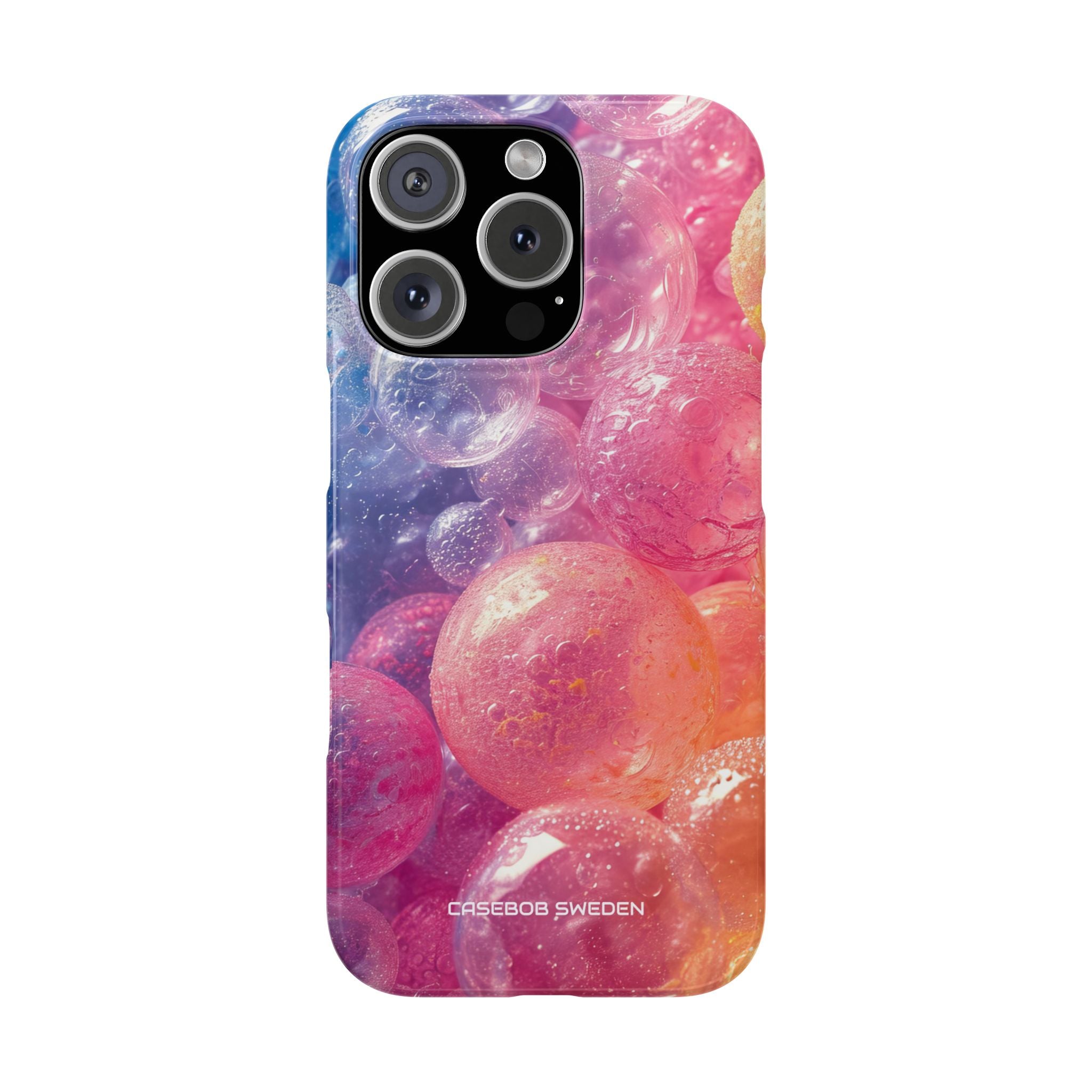 Pink Blue Glossy Spheres - Slim iPhone 16 Phone Case